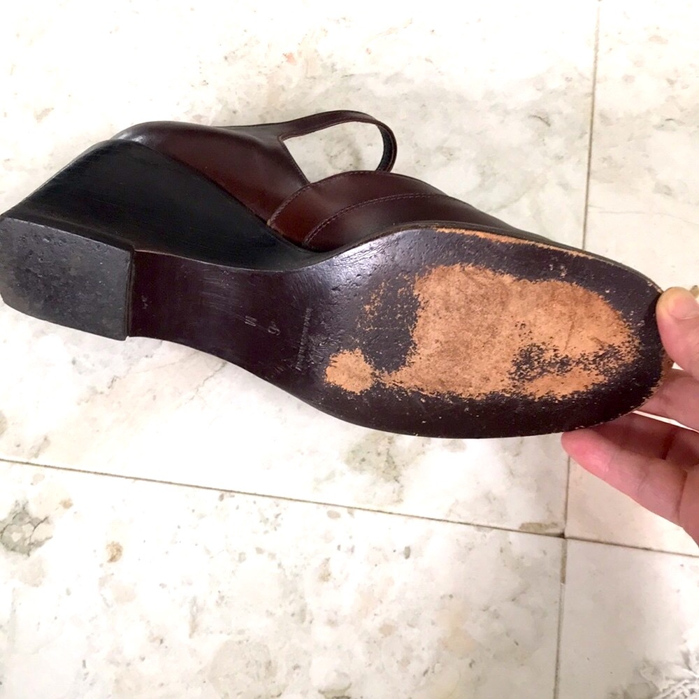 Vintage Mid-1990s Joan & David Brown Leather Wedges Size 6. - Picture 11 of 14